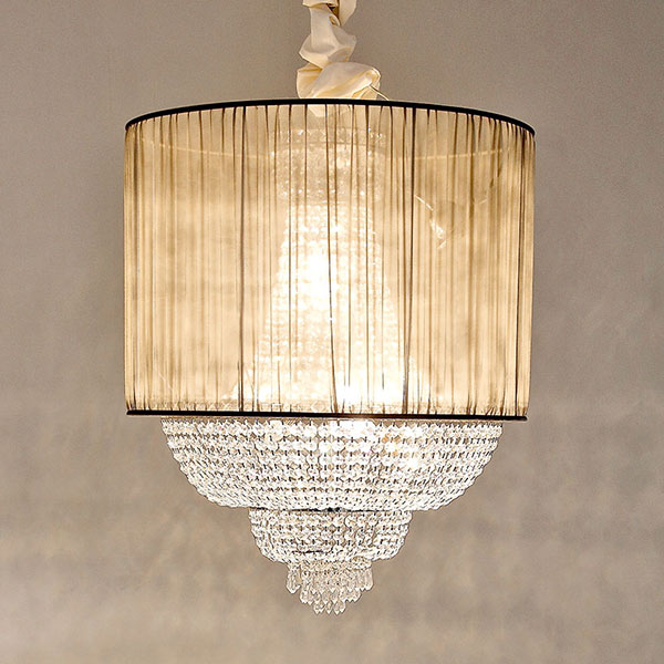 CL13<br>
9-light crystal chandelier with lampshade   
Ø 60 x 88 cm